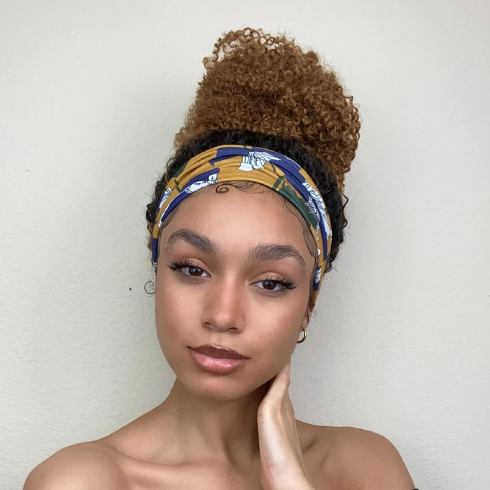 12-18 Inch Grab-N-Go Headband Wigs 100% T1B/30# 3C Virgin Human Hair Wigs