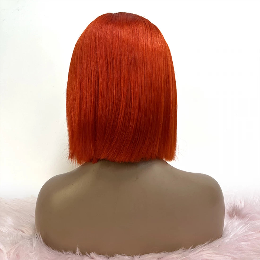 10 Inch 4"x4" Closure Wig #Orange Straight 150% Density Brazilian Virgin Hair