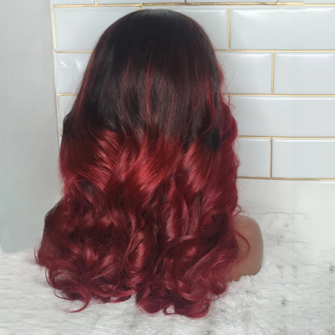 20 Inch 5”x5” Lace Body Wavy 1B/Burgundy# 200% Density Wig