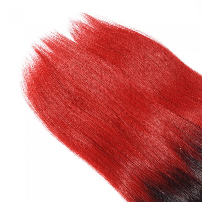 Straight Ombre Remy Hair #1B/Red