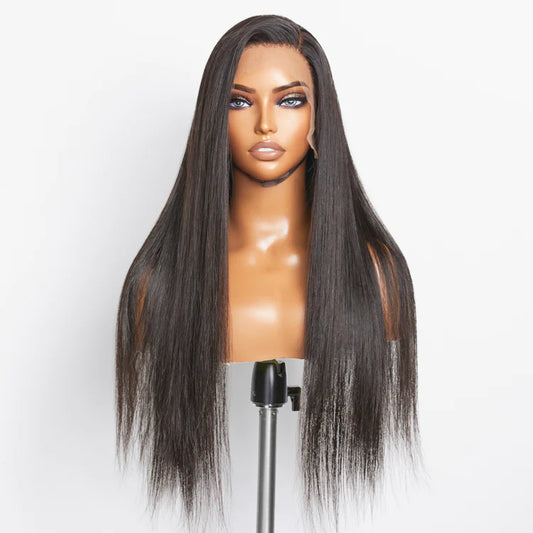 Glueless 3D Cap Pre-bleached Straight 13x4 Transparent Lace Front Wig 150% Density