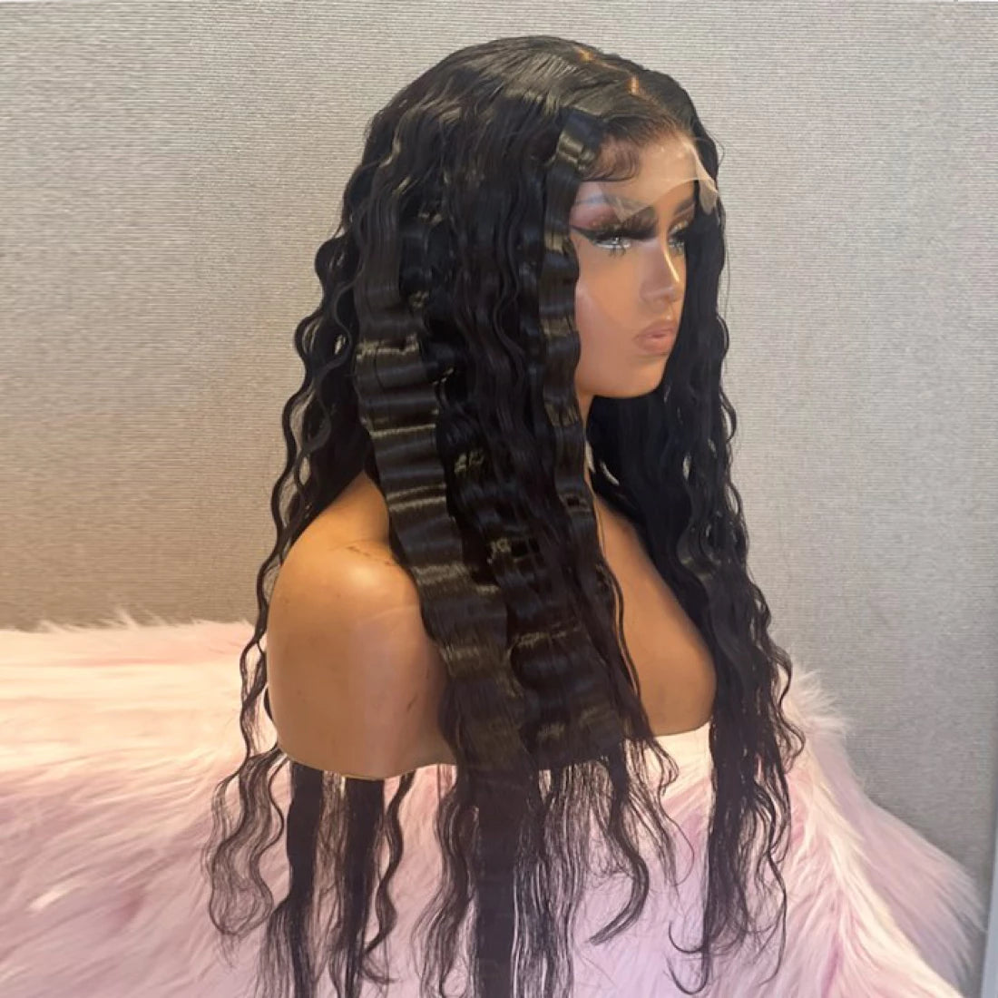 Custom Wig 13x4 Lace Front Deep Water Wave Human Hair Lace Front Wig 180% Density