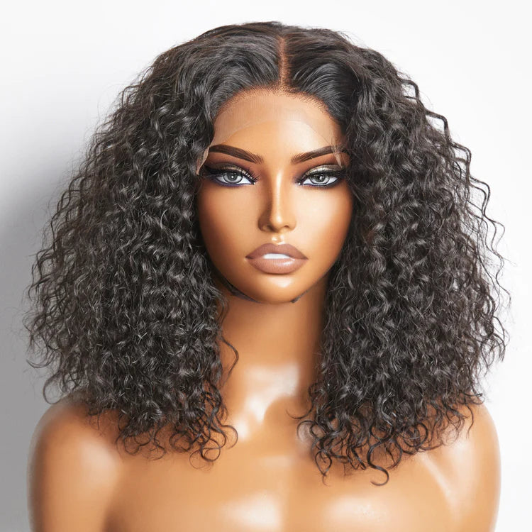 5x5 Glueless Lace Closure Bob Wig 150% Density Water Wave