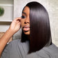 Asymmetrical Blunt Bob 13"x4" Transparent Frontal Lace Wig Straight Human Virgin Hair