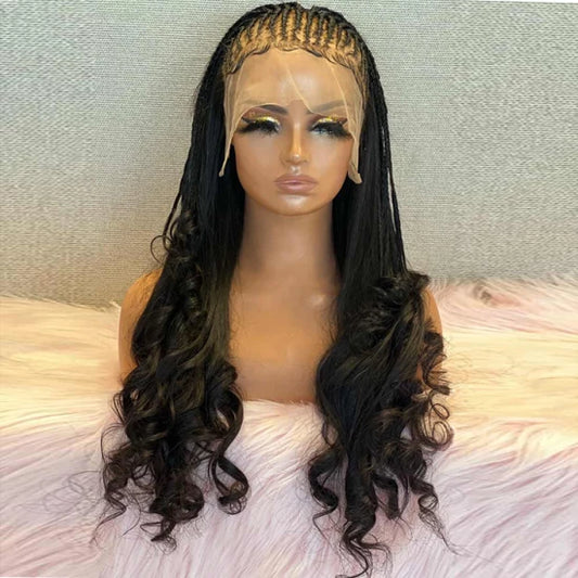 Custom Wig 13x4 Lace Front Half Braids with Body Wave Wig 180% Density