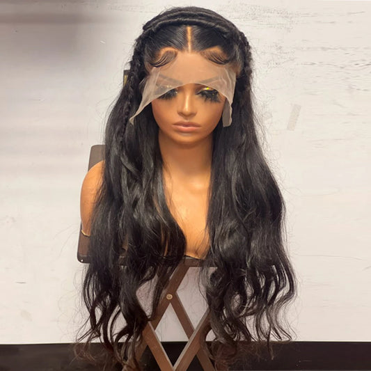 13x6 3D Front Lace Wig Gorgeous Body Wave with Braids 180% Density