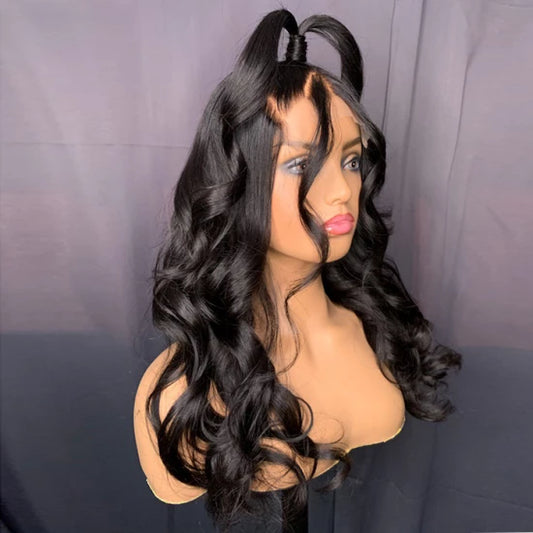 Custom Wig 5x5 Up-do Style 18inch Shoulder Length Body Wave Lace Wig 180% Density