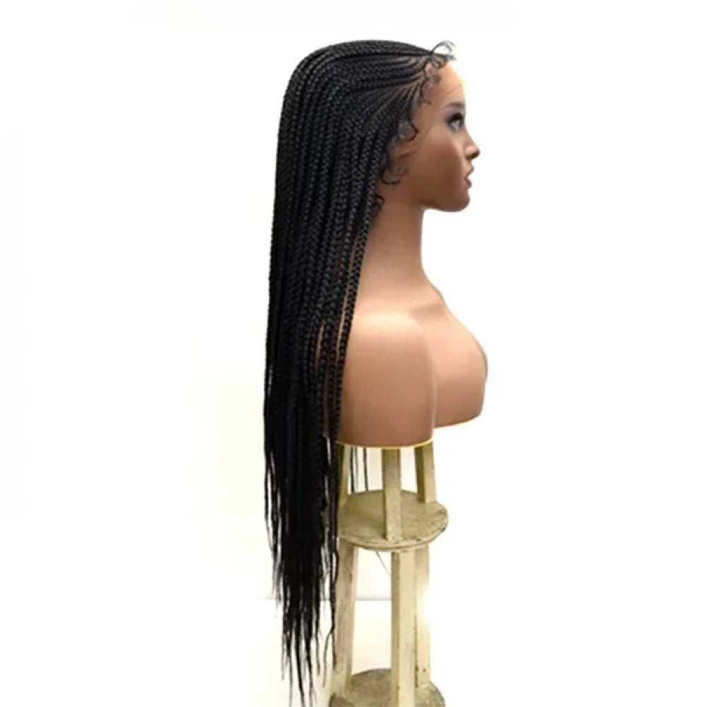 30 inch 13x7 Fulani Braided Neat Braids Lace Front Wigs 100% Handmade