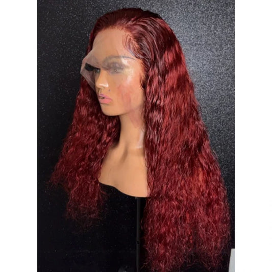 18 Inch 13”x4” 3D Lace Front Deep Curly Orange Wig Full 200% Density