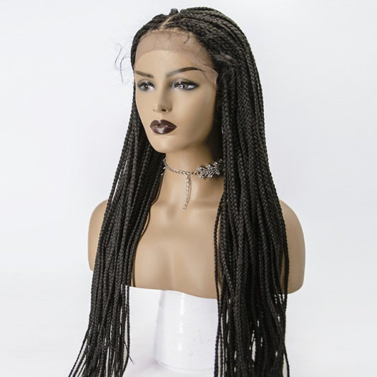 Knotless Box Braided Lace Wig Medium Braids 100% Handmade