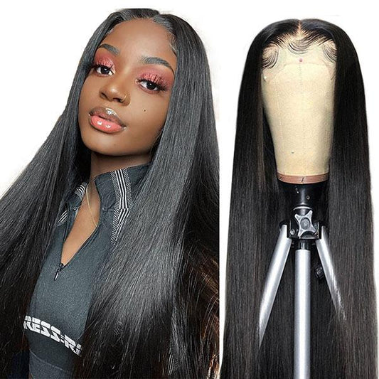18-32 Inch Brazilian Virgin Hair 5"x5" Lace Closure Wig Straight 180% Density