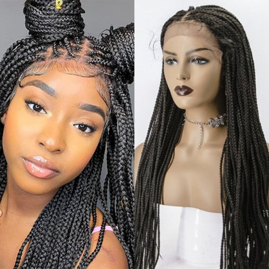 Knotless Box Braided Lace Wig Medium Braids 100% Handmade