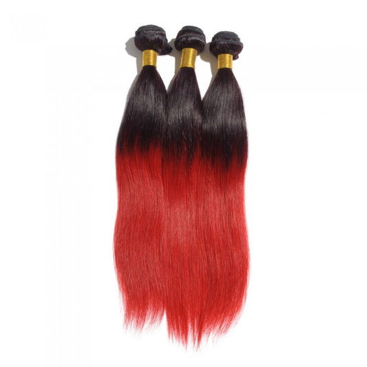 Straight Ombre Remy Hair #1B/Red